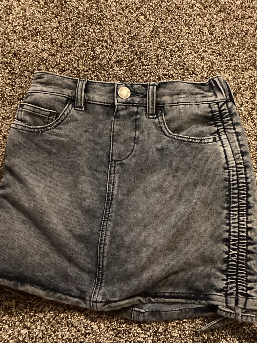 Limited Too Black Washed Denim Skirt with Side Ruching
